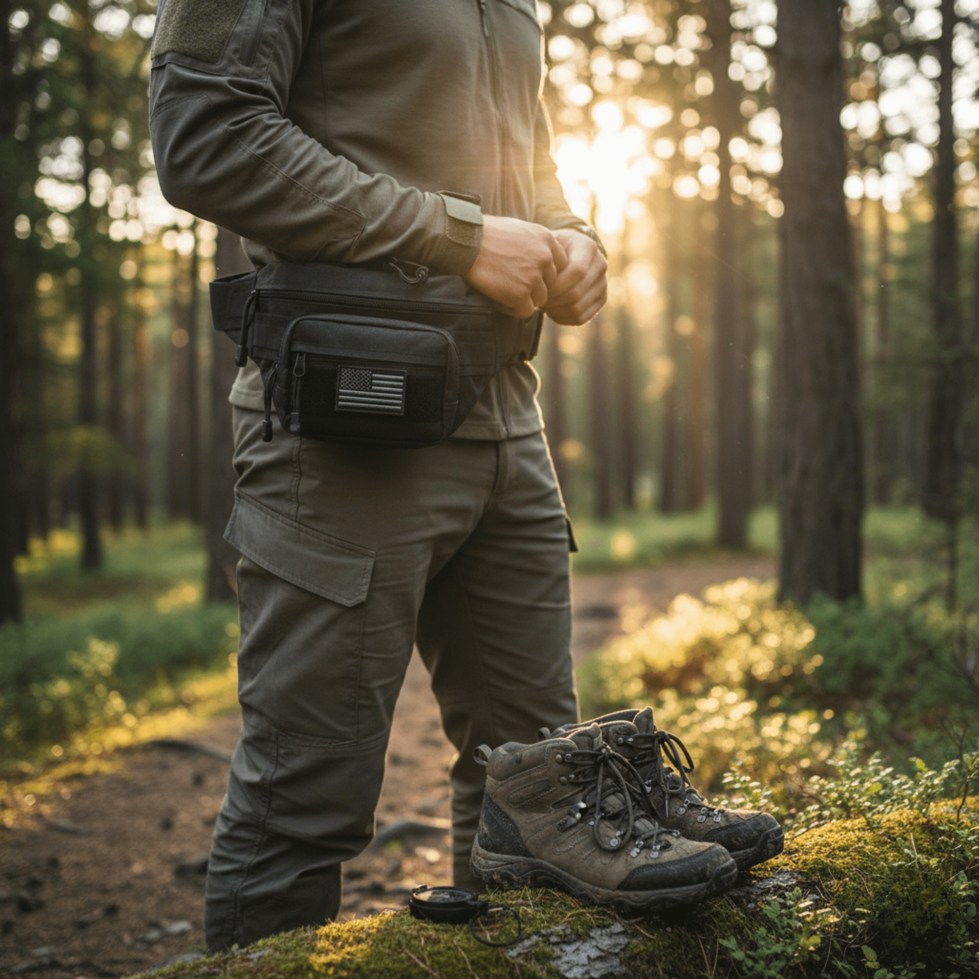 XGear Tactical Hunting Fanny Pack with USA Flag Patch Jupiter Gear Home