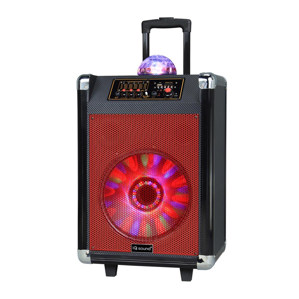 IQ Sound 12" Portable Bluetooth Speaker with Disco Ball Light Jupiter Gear Home