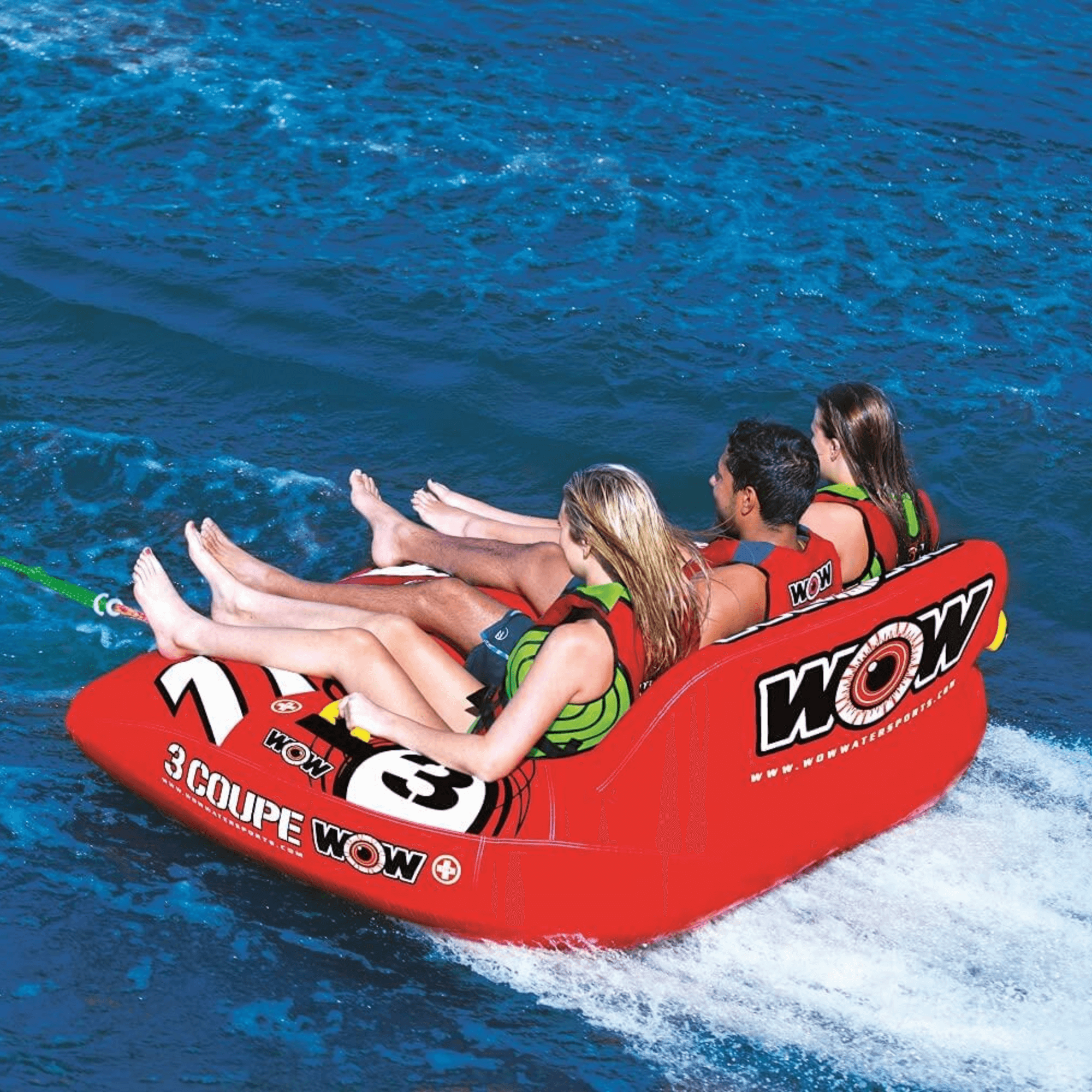 WOW Watersports 3-Person Coupe Cockpit Towable with Drop Speed Bottom Jupiter Gear Home