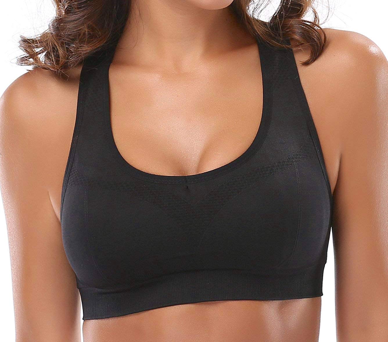 JupiterGear Women’s Stylish Racerback Athletic Sports Bra | Padded Seamless High Impact Support for Yoga, Gym Workouts, Fitness Training and Running Jupiter Gear Home