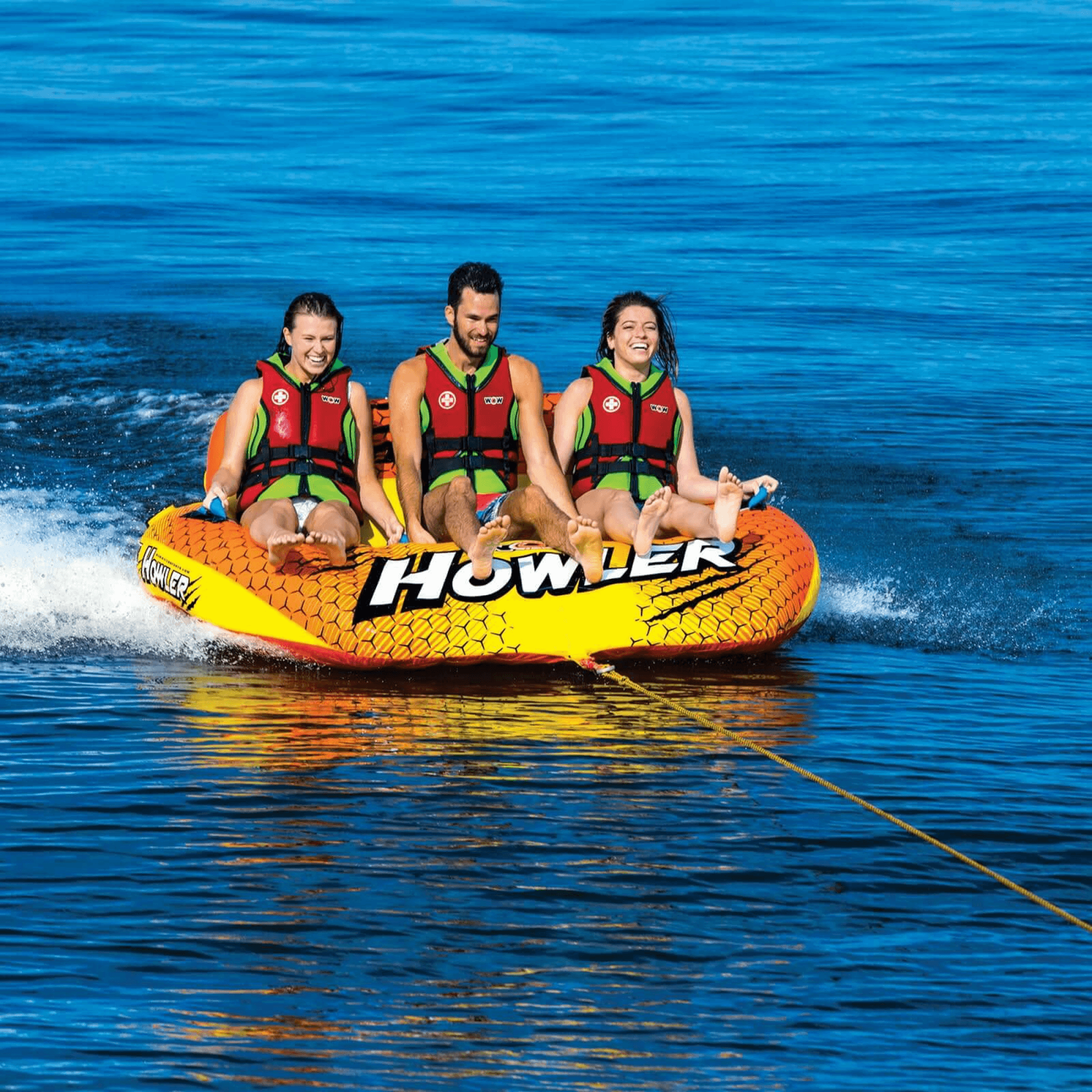 WOW Watersports Howler 1, 2 or 3 Person Inflatable Cockpit Towable Tube Jupiter Gear Home