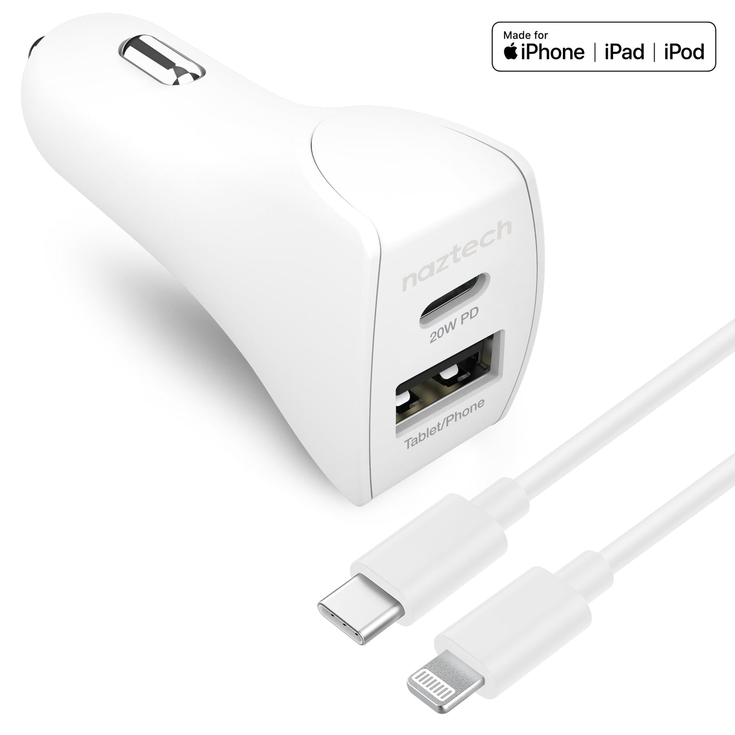 Naztech 20W USB-C PD+12W USB Car Charger Jupiter Gear Home