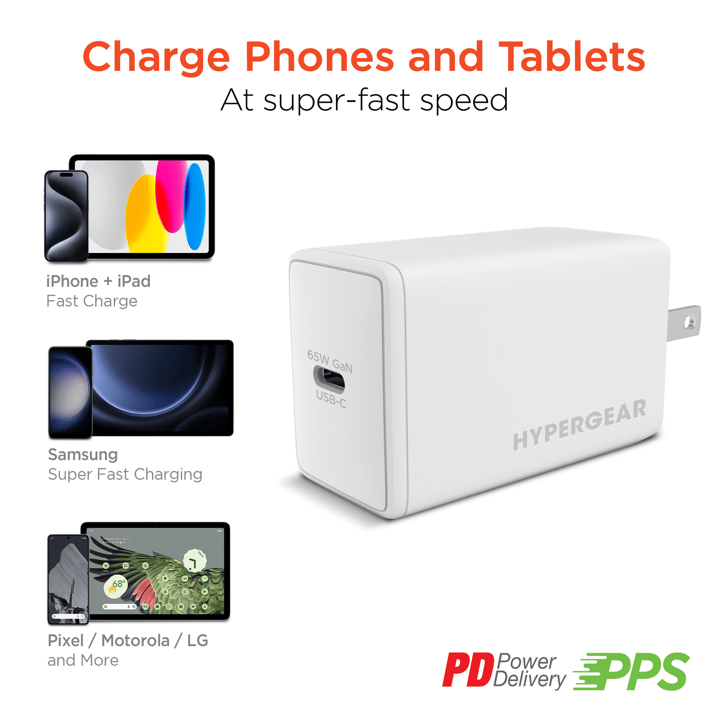 HyperGear SpeedBoost 65W USB-C PD PPS GaN Laptop Charger Jupiter Gear Home