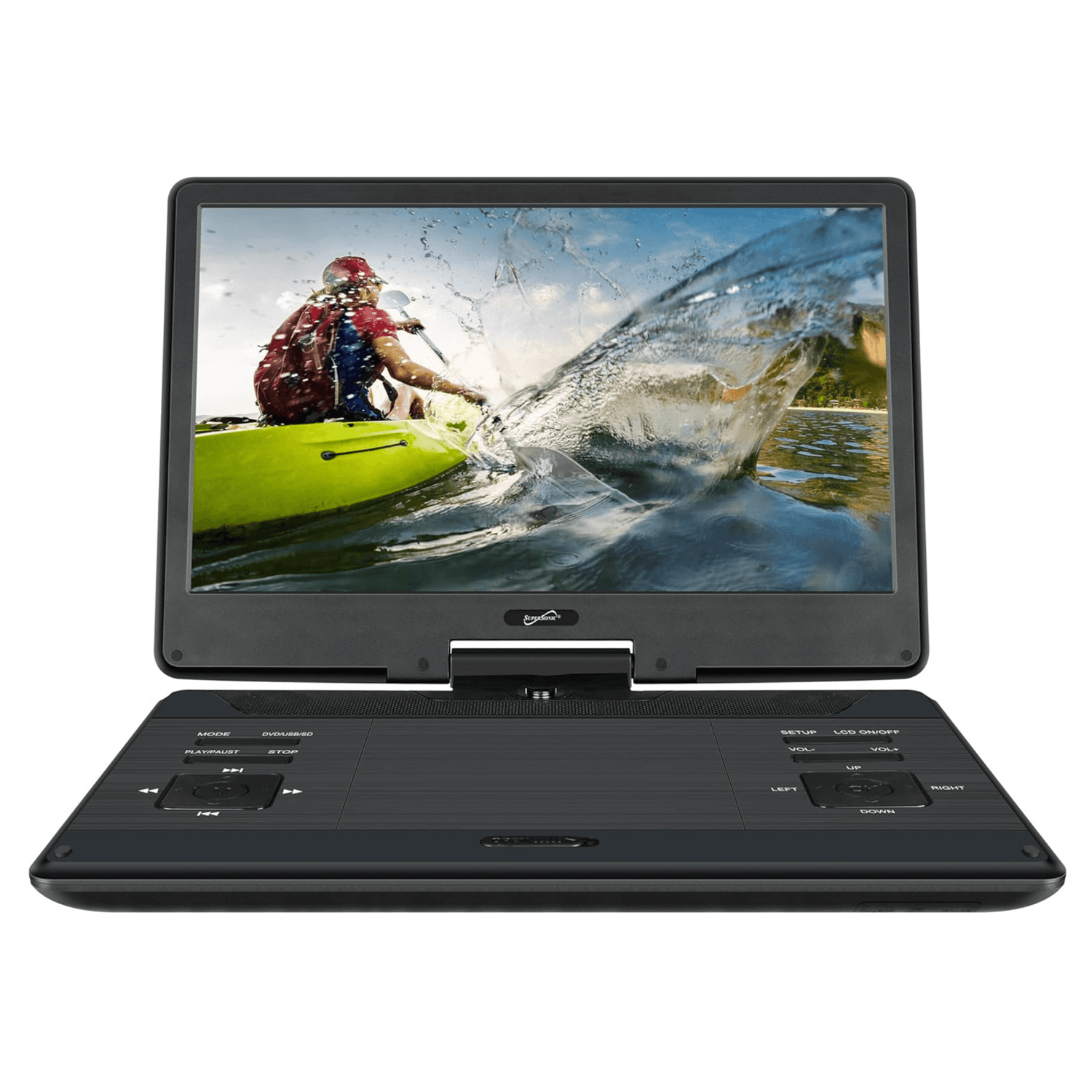Supersonic 14-Inch Portable LED DVD Player with Built-in Hybrid TV Tuners ACDC Compatible Jupiter Gear Home
