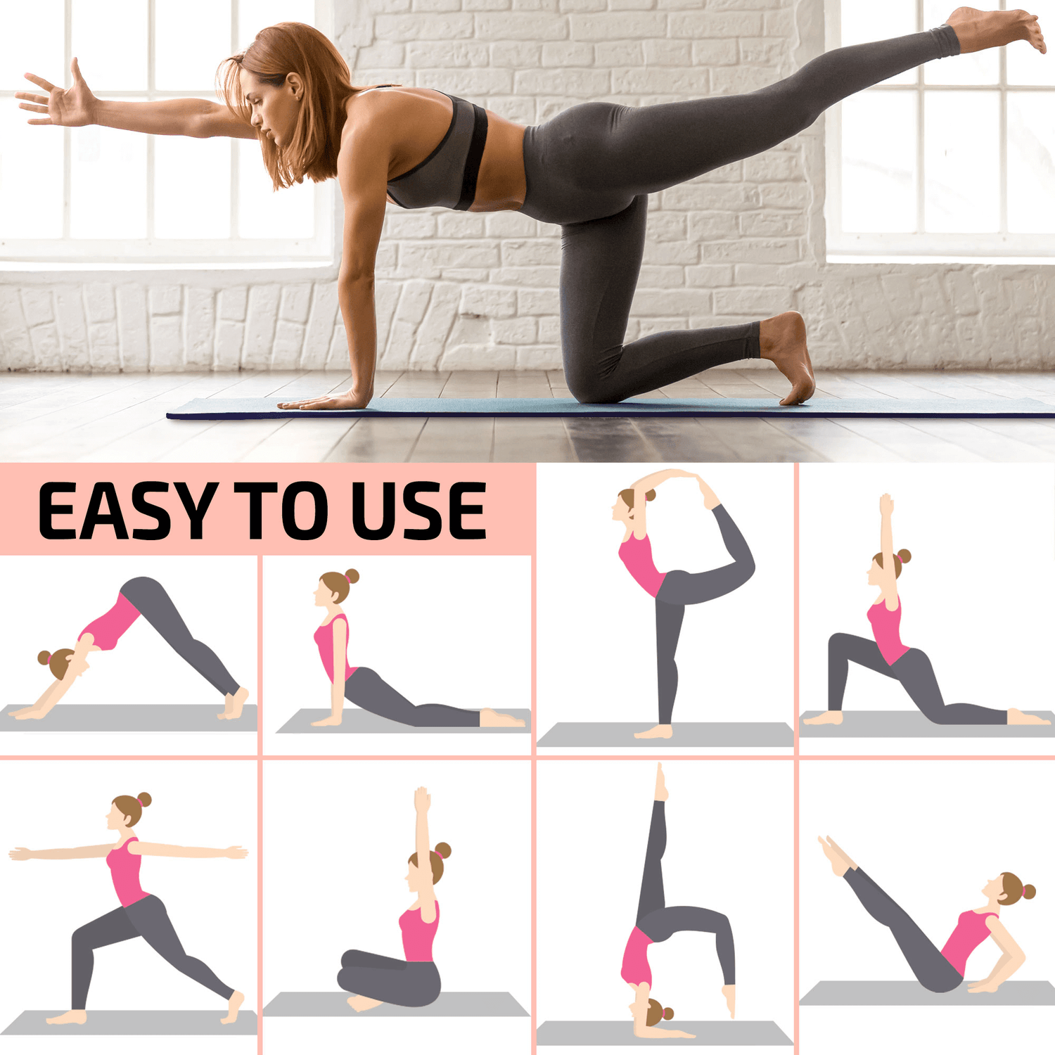 XGear Fitness Thick Travel Yoga Mat with Carrying Strap Jupiter Gear Home
