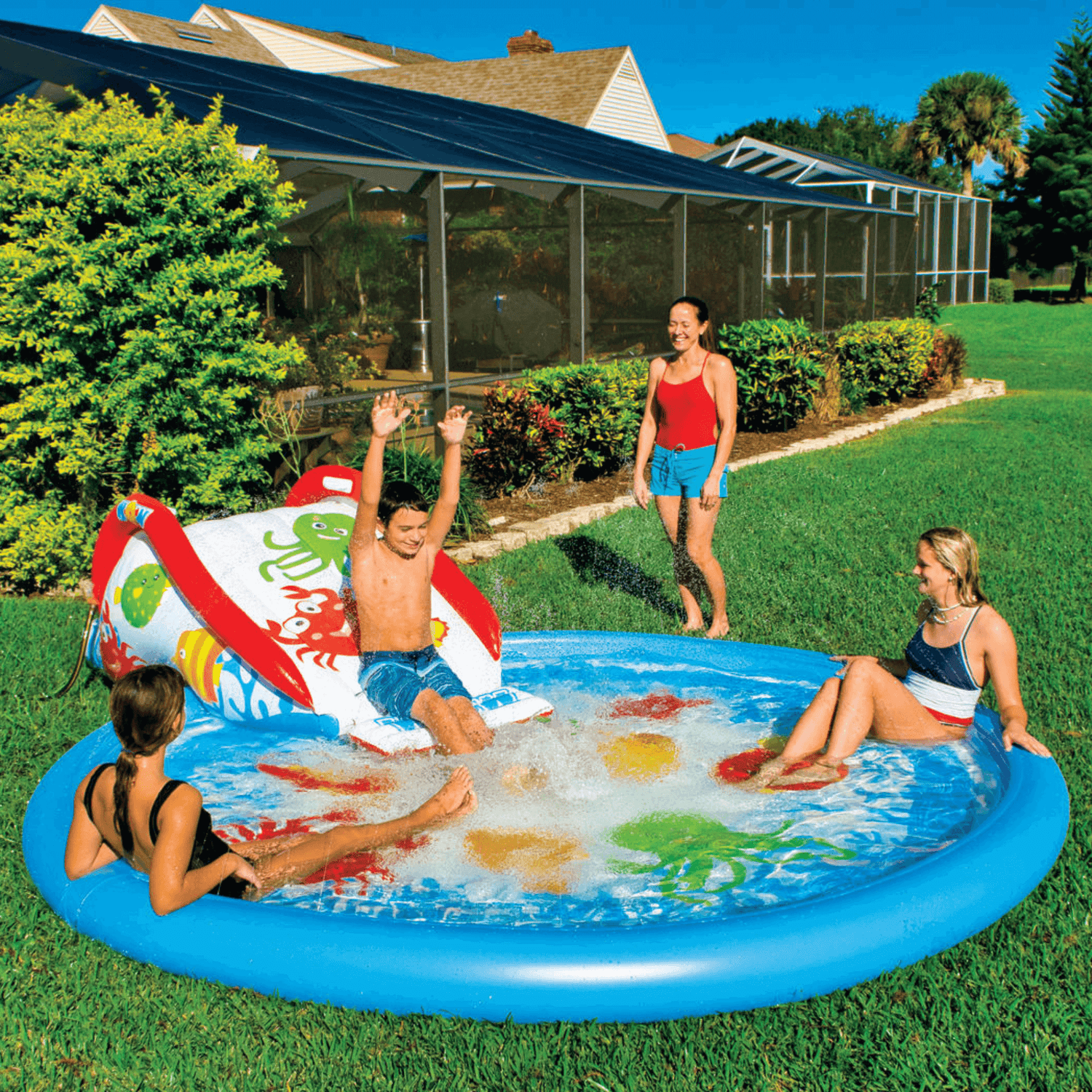 WOW Watersports Under the Sea 10 Ft Splash Pad with Adjustable Built-in Sprinkler System Jupiter Gear Home