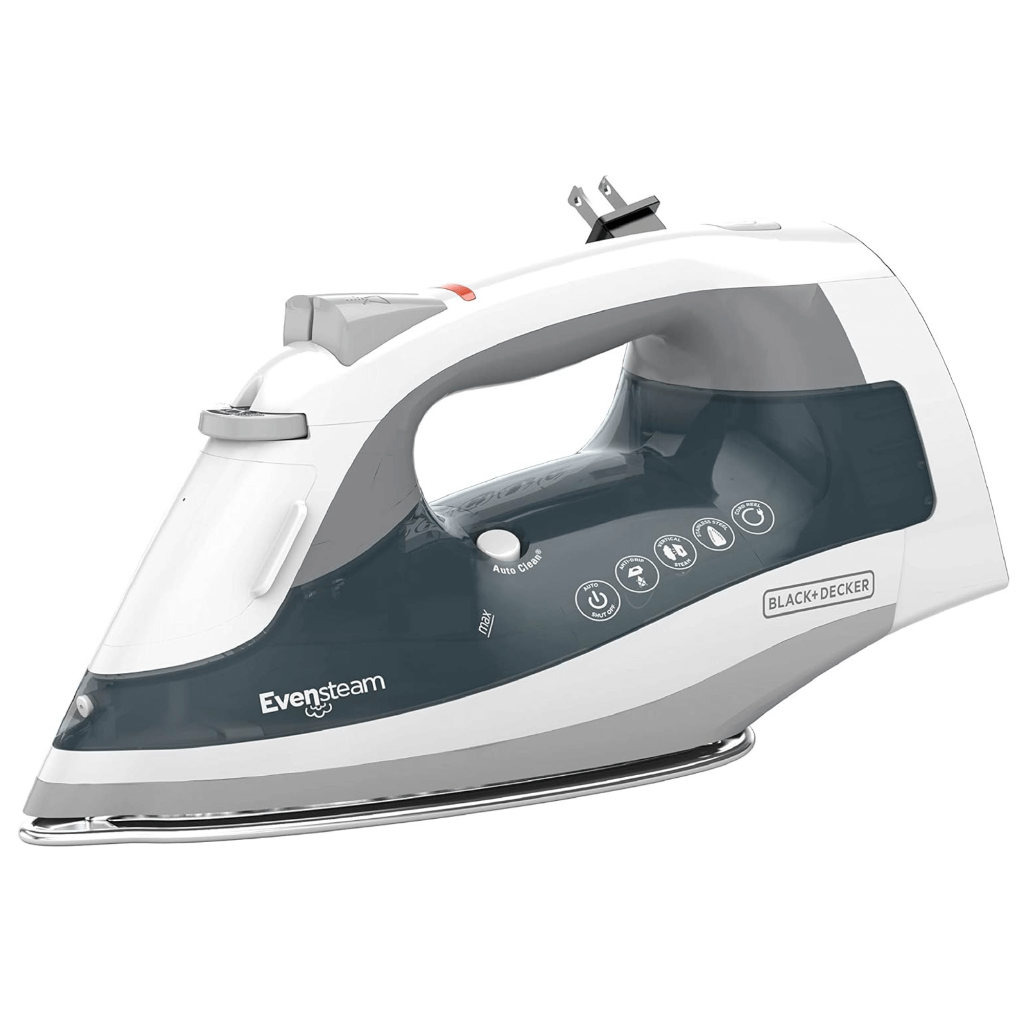 Black &amp; Decker One Step Steam Iron with EvenSteam Stainless Steel Soleplate Jupiter Gear Home