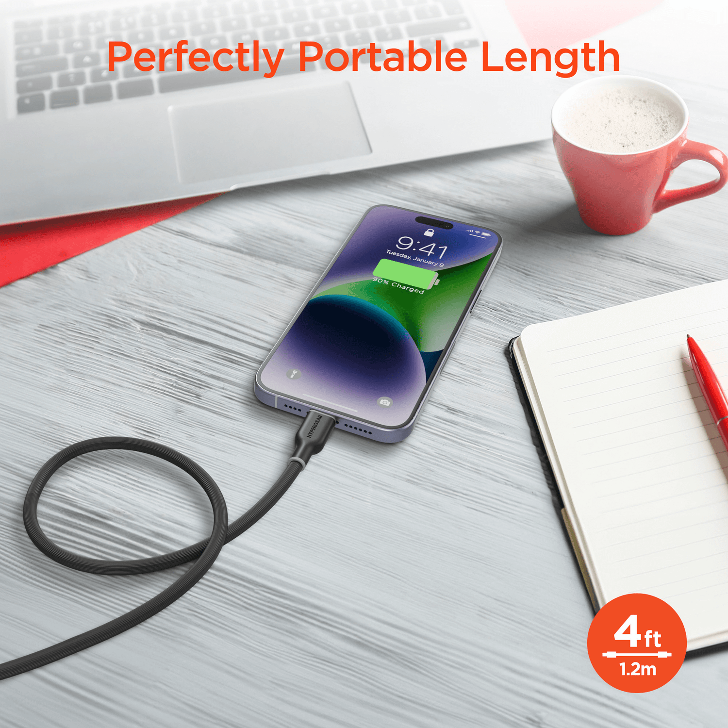 HyperGear Flexi PRO USB-C to Lightning Cable 4ft Jupiter Gear Home