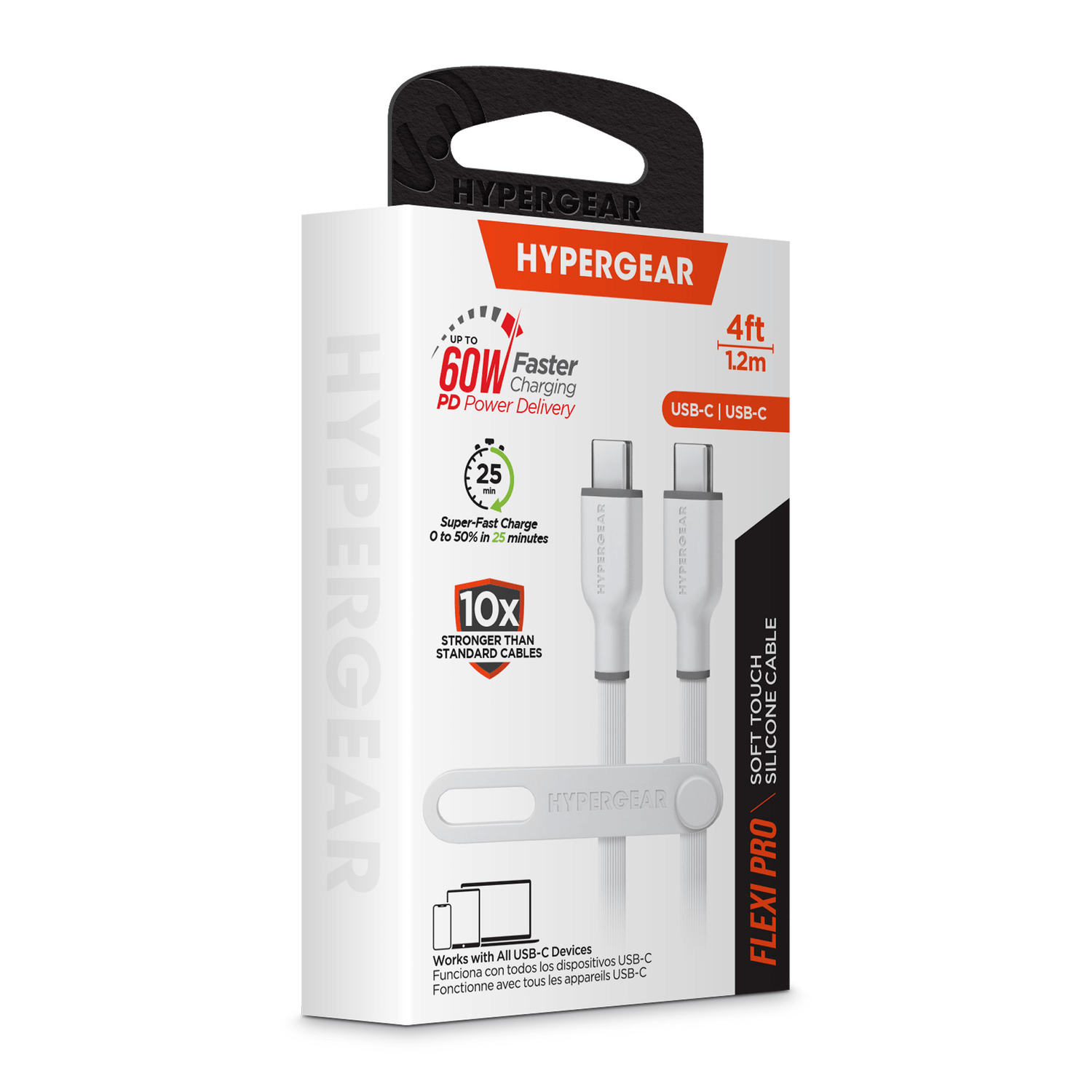 HyperGear Flexi PRO USB-C to USB-C Cable 4ft Jupiter Gear Home