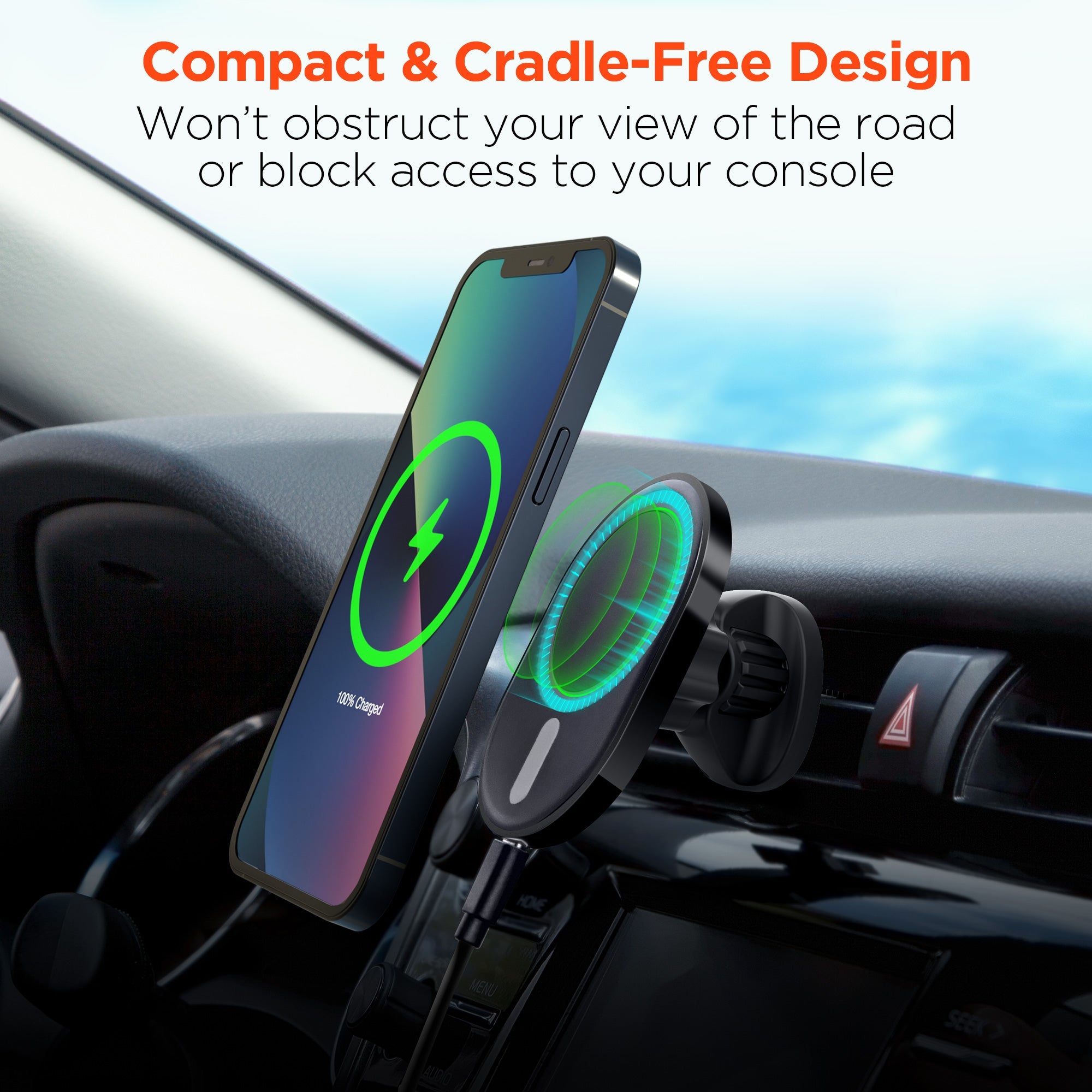 HyperGear MagVent Wireless Car Charging Mount for iPhone 13 Jupiter Gear Home