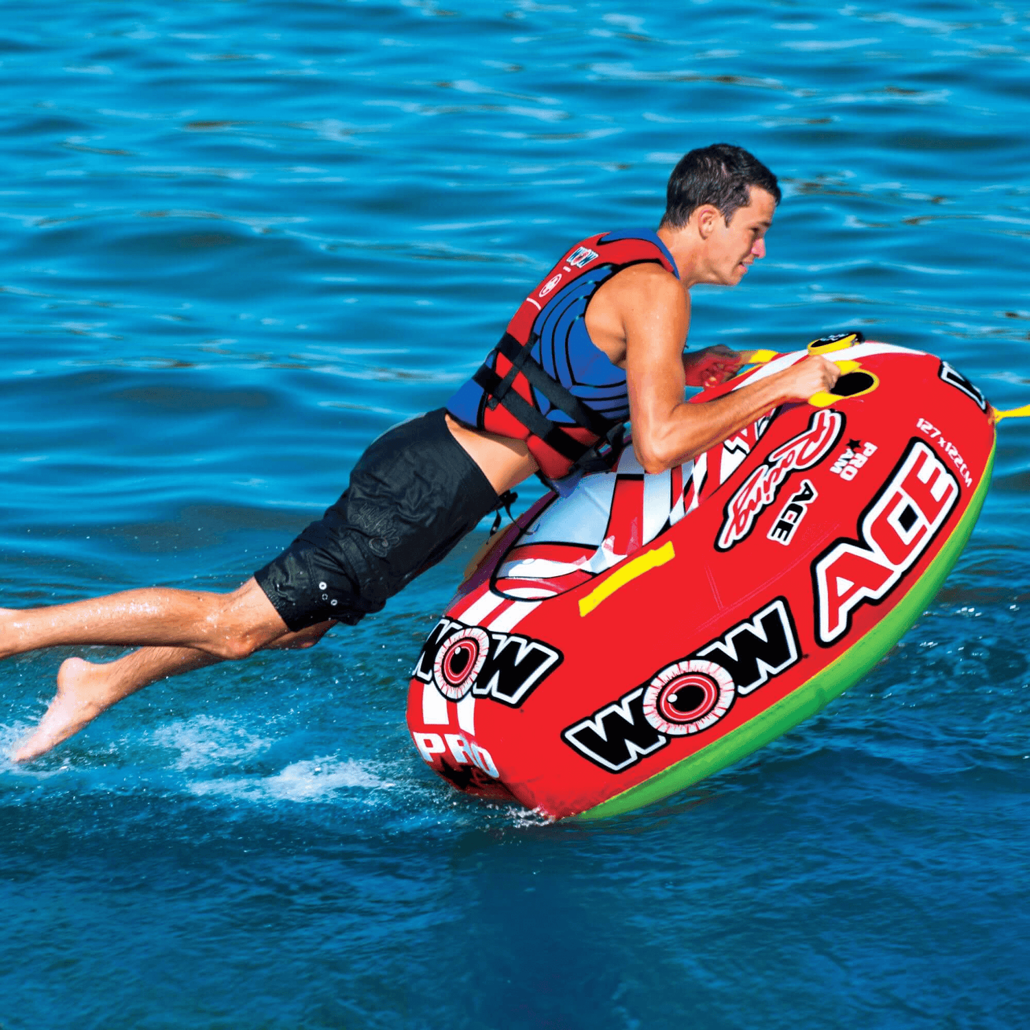 WOW Watersports Ace Racing Boat Tube 1 Person Inflatable Towable Tube Jupiter Gear Home