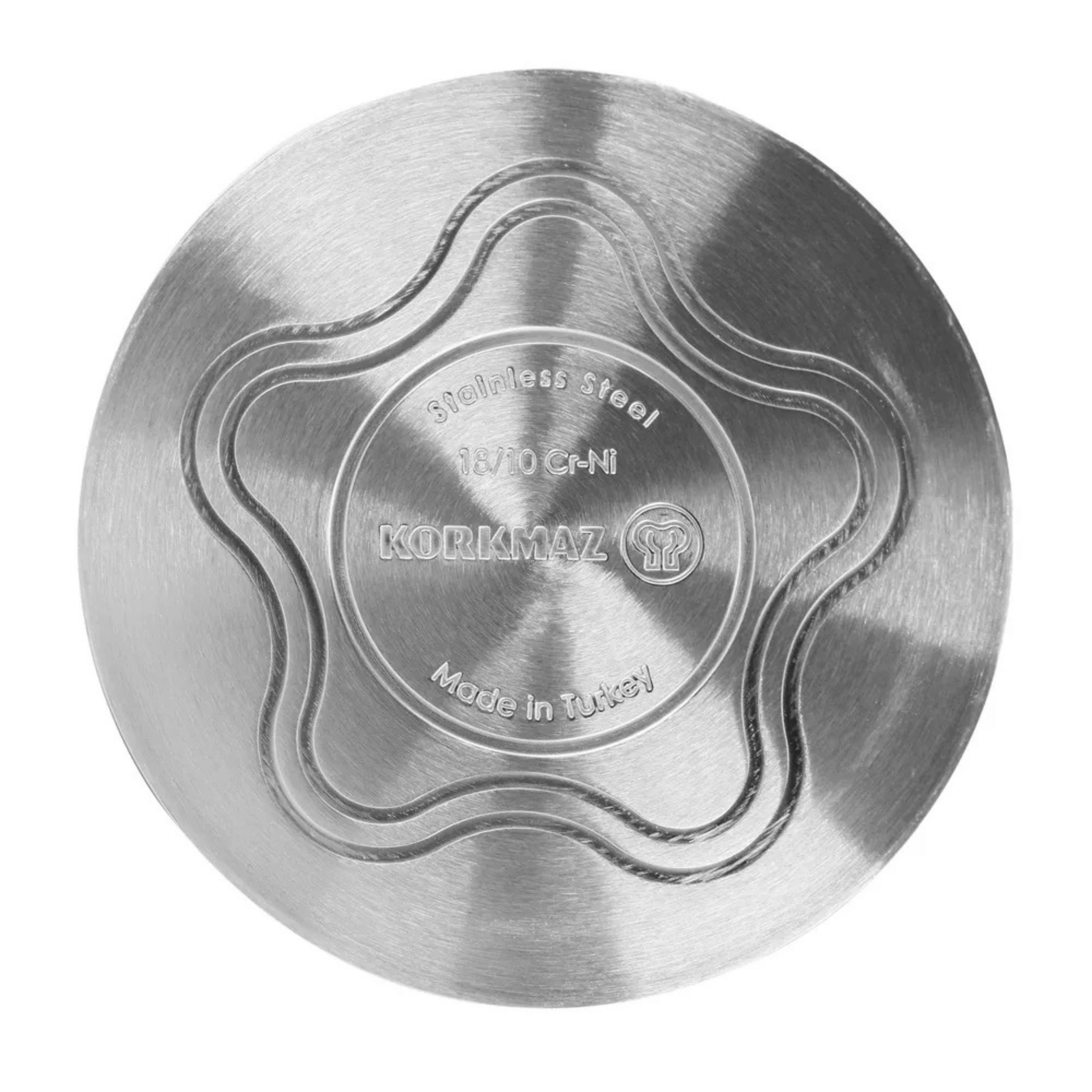 Korkmaz Proline Professional Series 2.8 Liter Stainless Steel Low Casserole with Lid Jupiter Gear Home