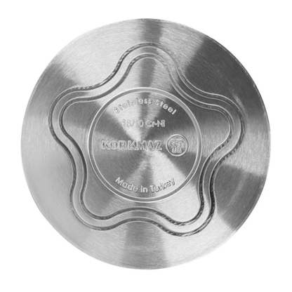 Korkmaz Proline Professional Series 2.8 Liter Stainless Steel Low Casserole with Lid Jupiter Gear Home