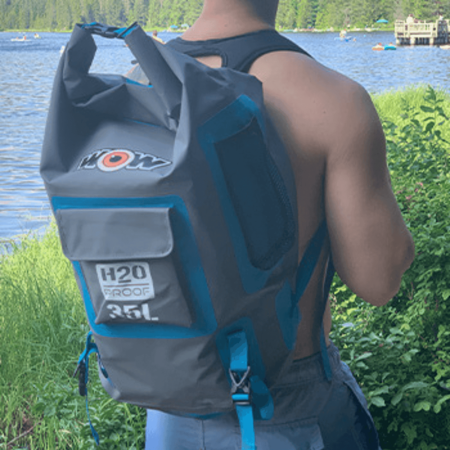 WOW Watersports H2O Proof Dry Backpack 35 Liter Blue Jupiter Gear Home