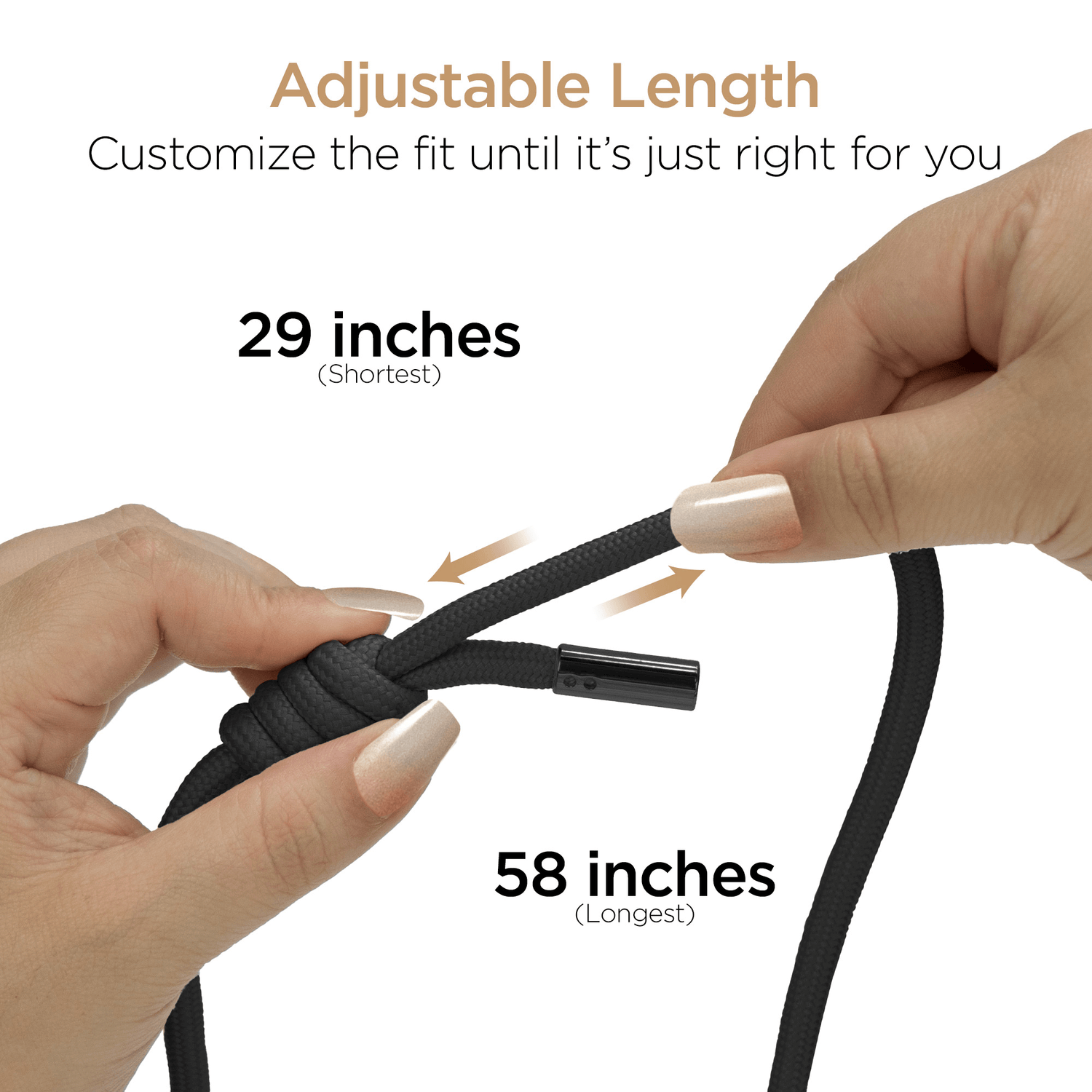 HyperGear TECHcessories Black Braided Rope Universal Crossbody Phone Strap Jupiter Gear Home