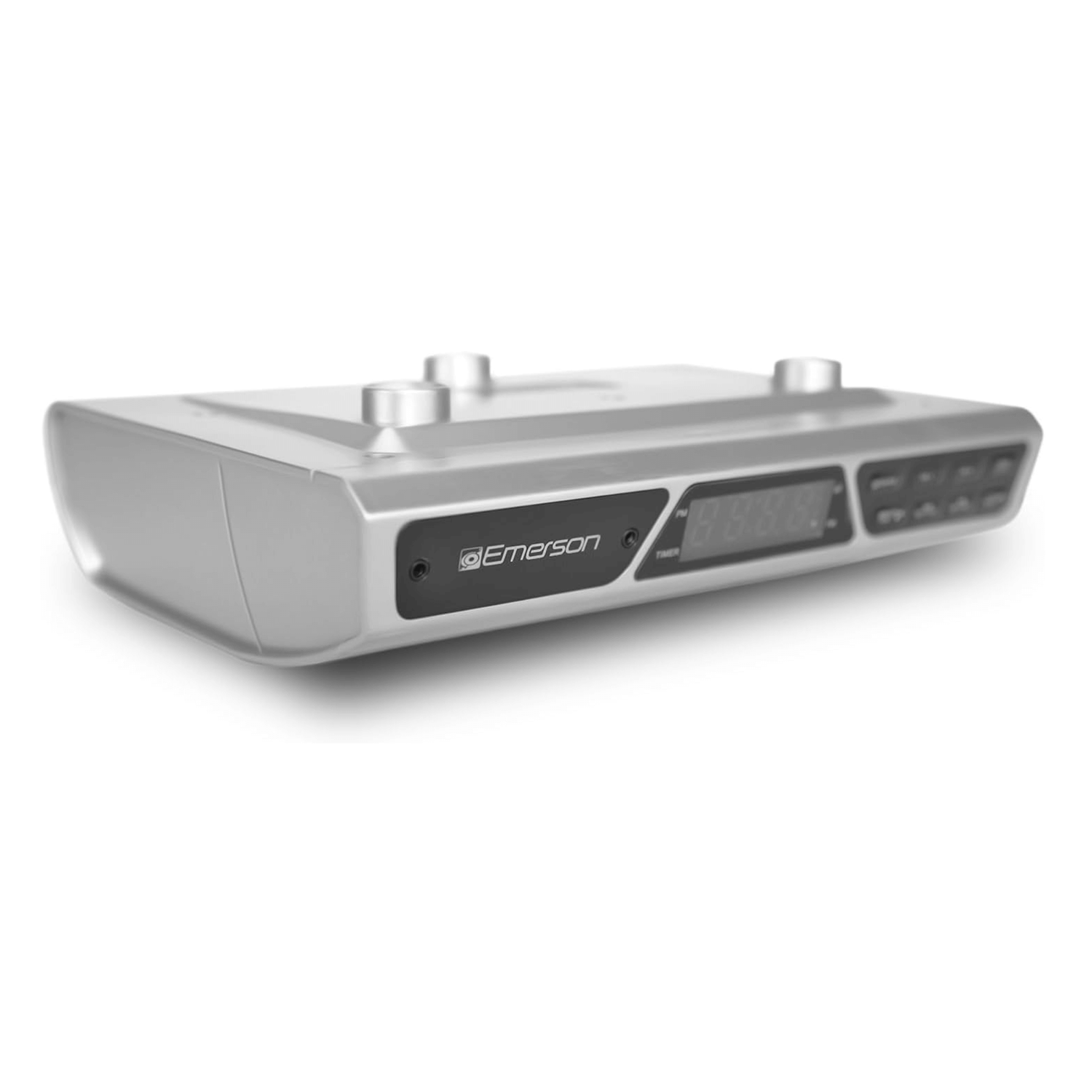Emerson Under Cabinet FM Radio w Bluetooth, Station Memory and Clock with Timer Jupiter Gear Home