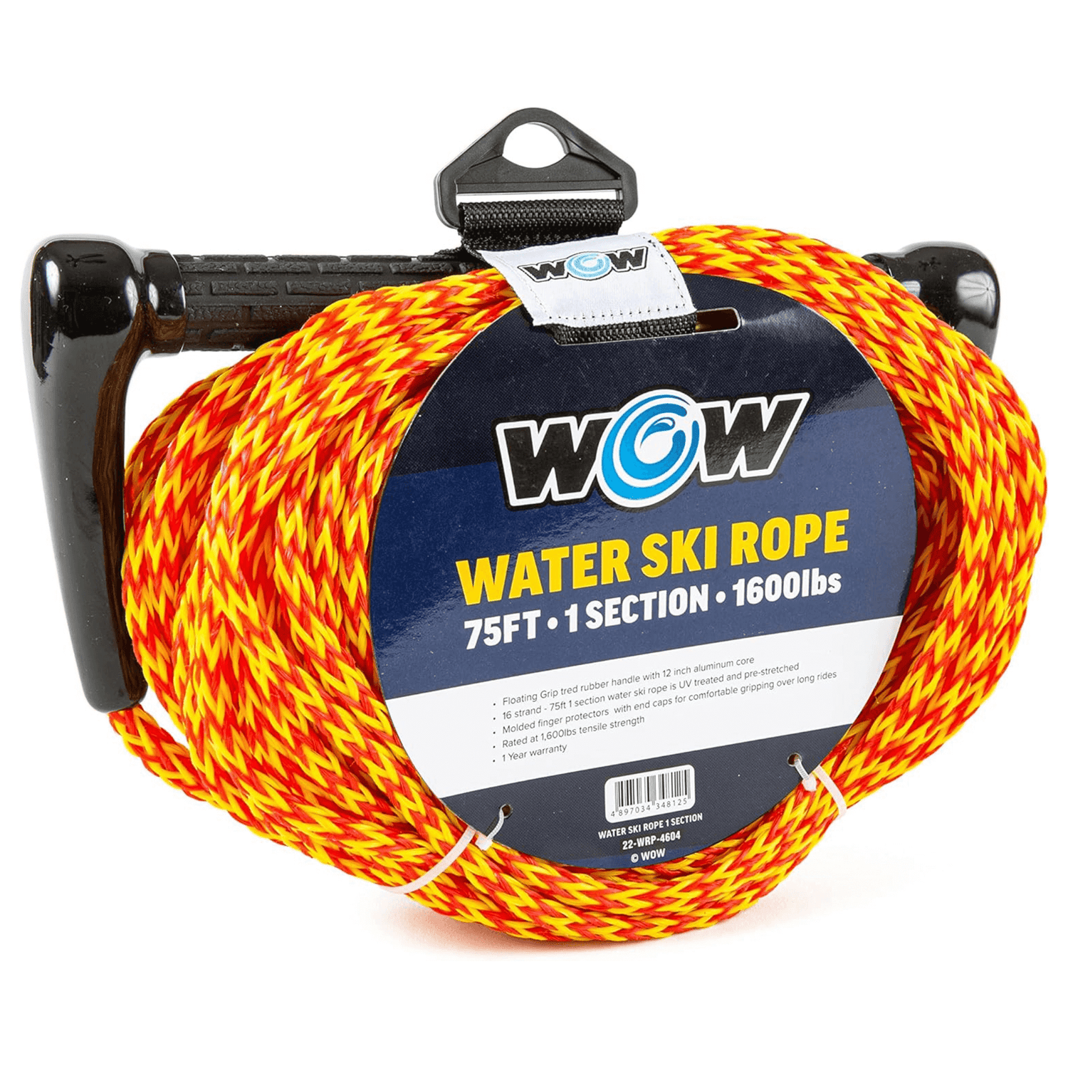 WOW Watersports 75ft Watersports Tow Rope with Floating Handle Jupiter Gear Home