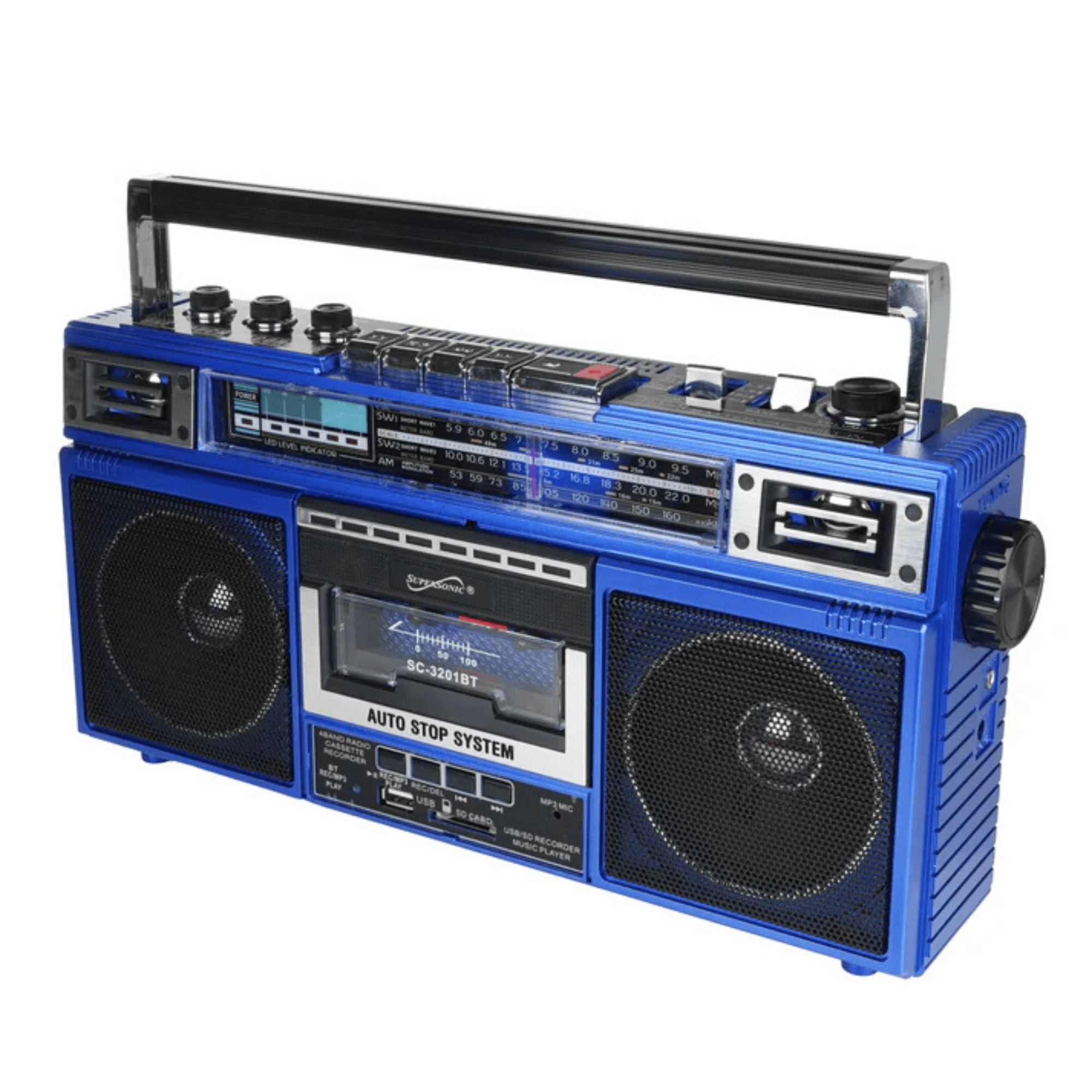 Supersonic 4 Band Bluetooth Radio &amp; Cassette Player + Cassette To Mp3 Converter Jupiter Gear Home