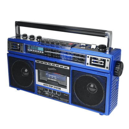 Supersonic 4 Band Bluetooth Radio &amp; Cassette Player + Cassette To Mp3 Converter Jupiter Gear Home