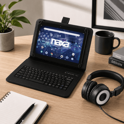Naxa 10.1" Tablet with BT Keyboard, Case &amp; Headphone Black - Refurbished Jupiter Gear Home