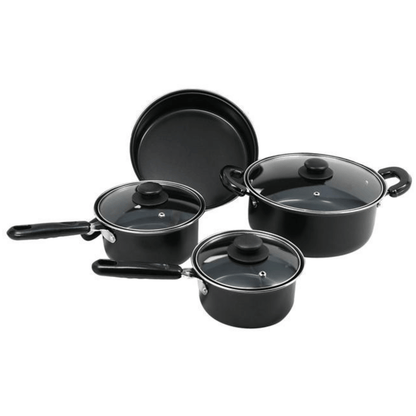 Better Chef 7-Piece Carbon Steel Cookware Set with Glass Lids Jupiter Gear Home