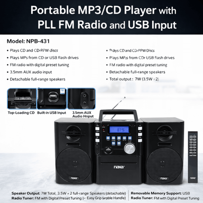 Naxa Portable MP3/CD Player - Refurbished Jupiter Gear Home