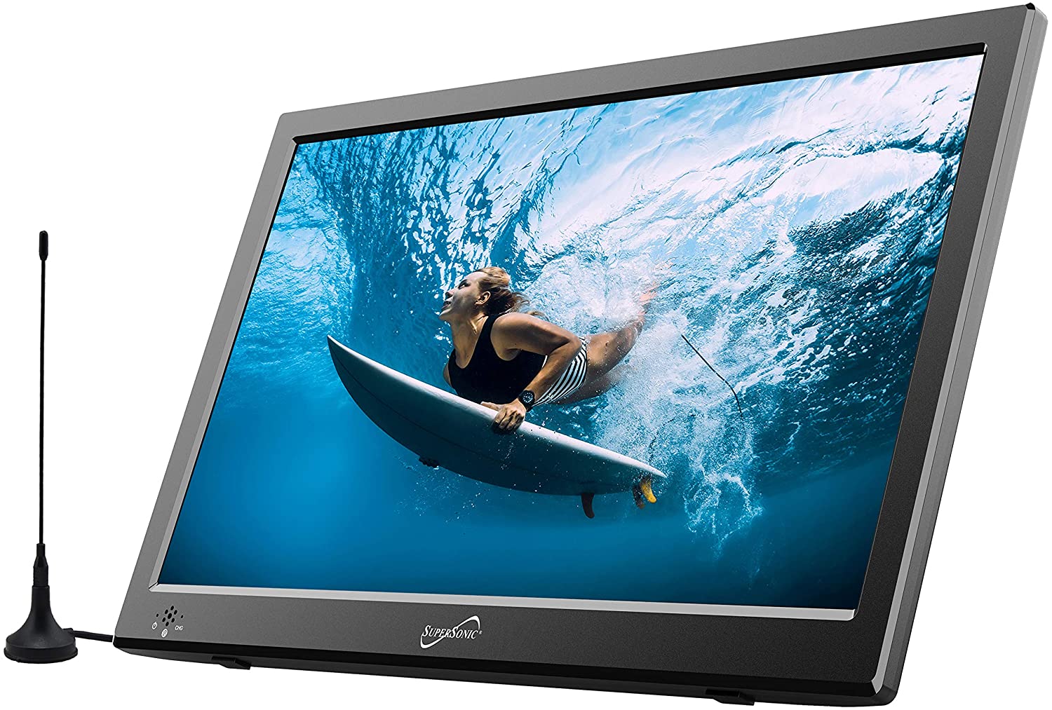 Supersonic 13" Portable Digital LED TV with USB, SD &amp; HDMI Inputs and FM Radio - 12-Volt ACDC Compatible (SC-2813) Jupiter Gear Home