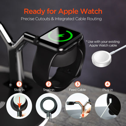 HyperGear MaxCharge 3-in-1 MagSafe Wireless Charging Stand for Phones Jupiter Gear Home