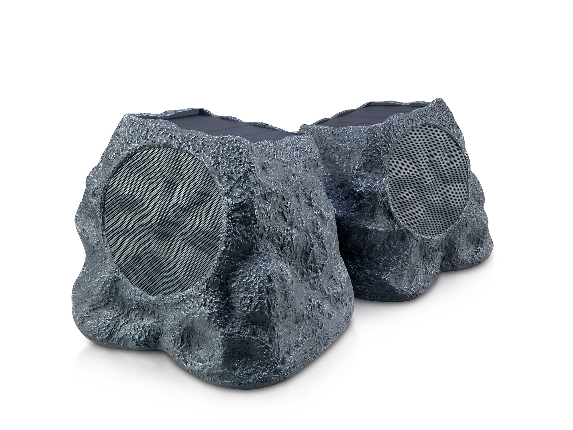 SoundPro 1-Pair Bluetooth Multi-Link Solar Rechargeable Wireless Rock Speakers Jupiter Gear Home