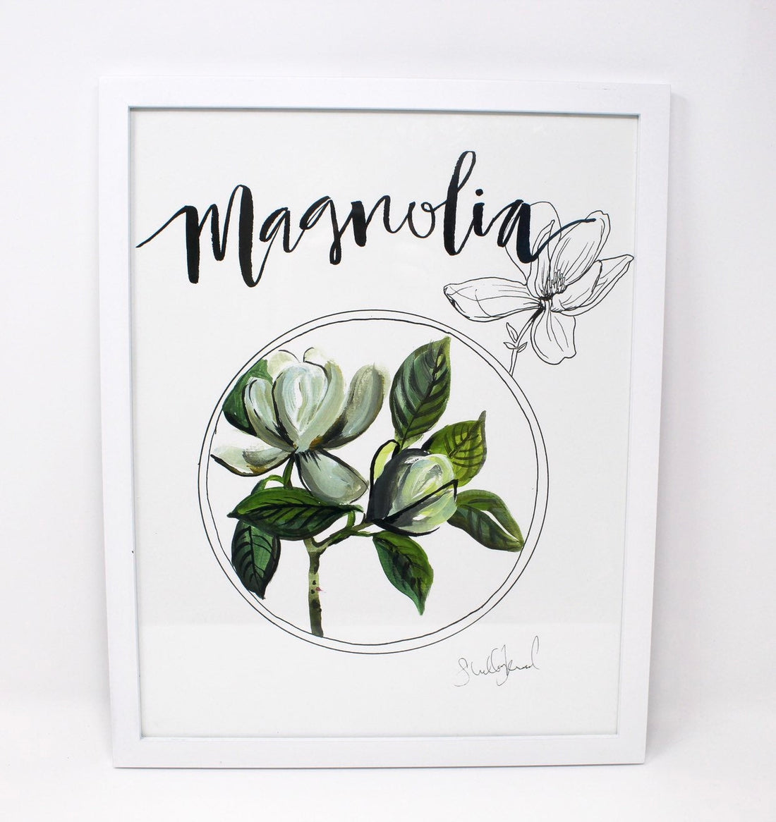 Magnolia Art Print 11x14, Home Decor, Wall Artwork, Simple Design DC-Shelby Kregel Art and Design