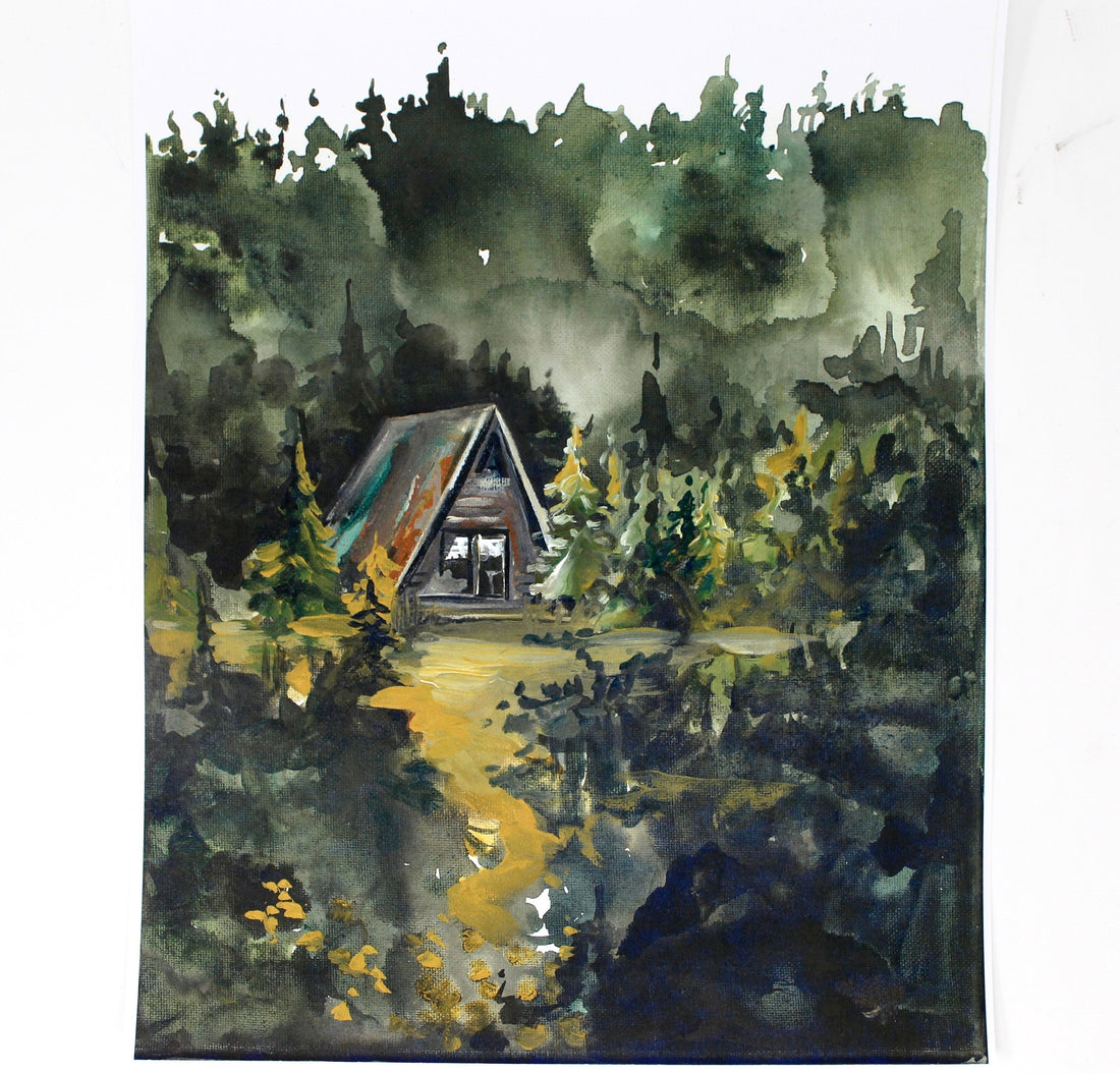 Cozy Cabin Print 11x14 Adventure Print Home Decor Cabin Watercolor Inspirational Wall Art DC-Shelby Kregel Art and Design