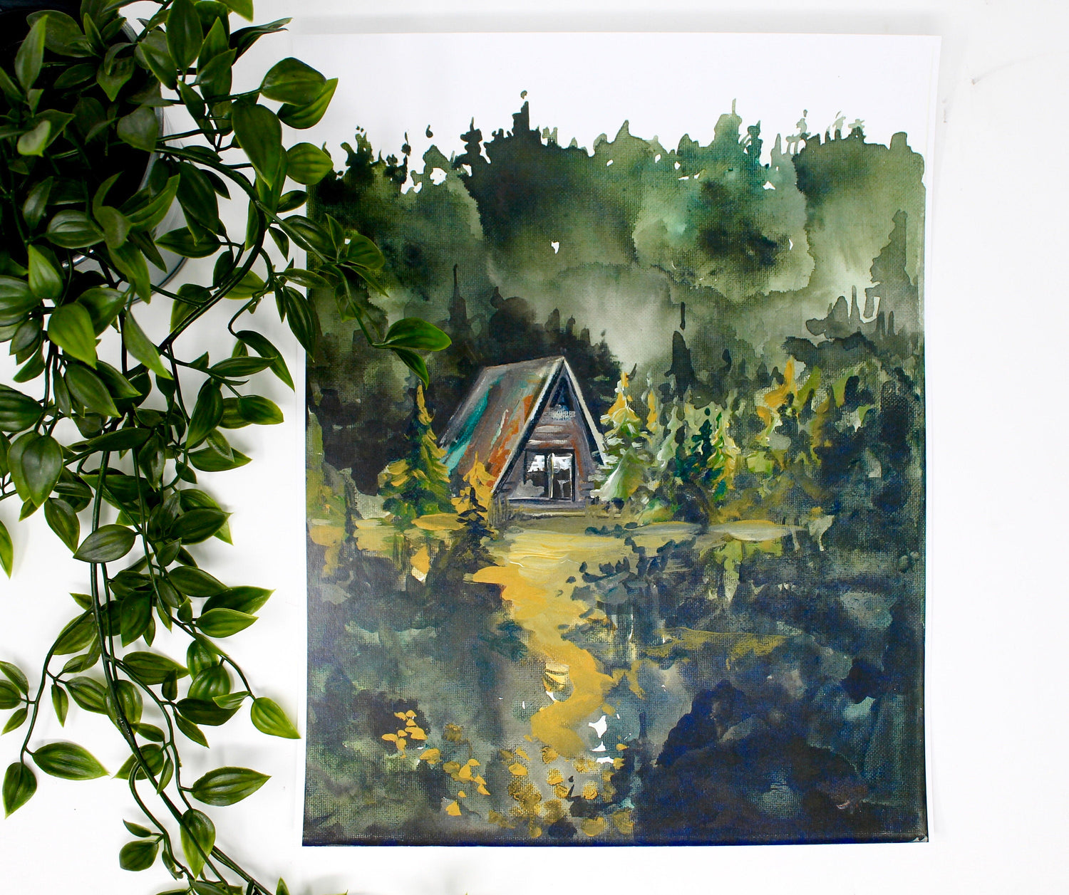 Cozy Cabin Print 11x14 Adventure Print Home Decor Cabin Watercolor Inspirational Wall Art DC-Shelby Kregel Art and Design